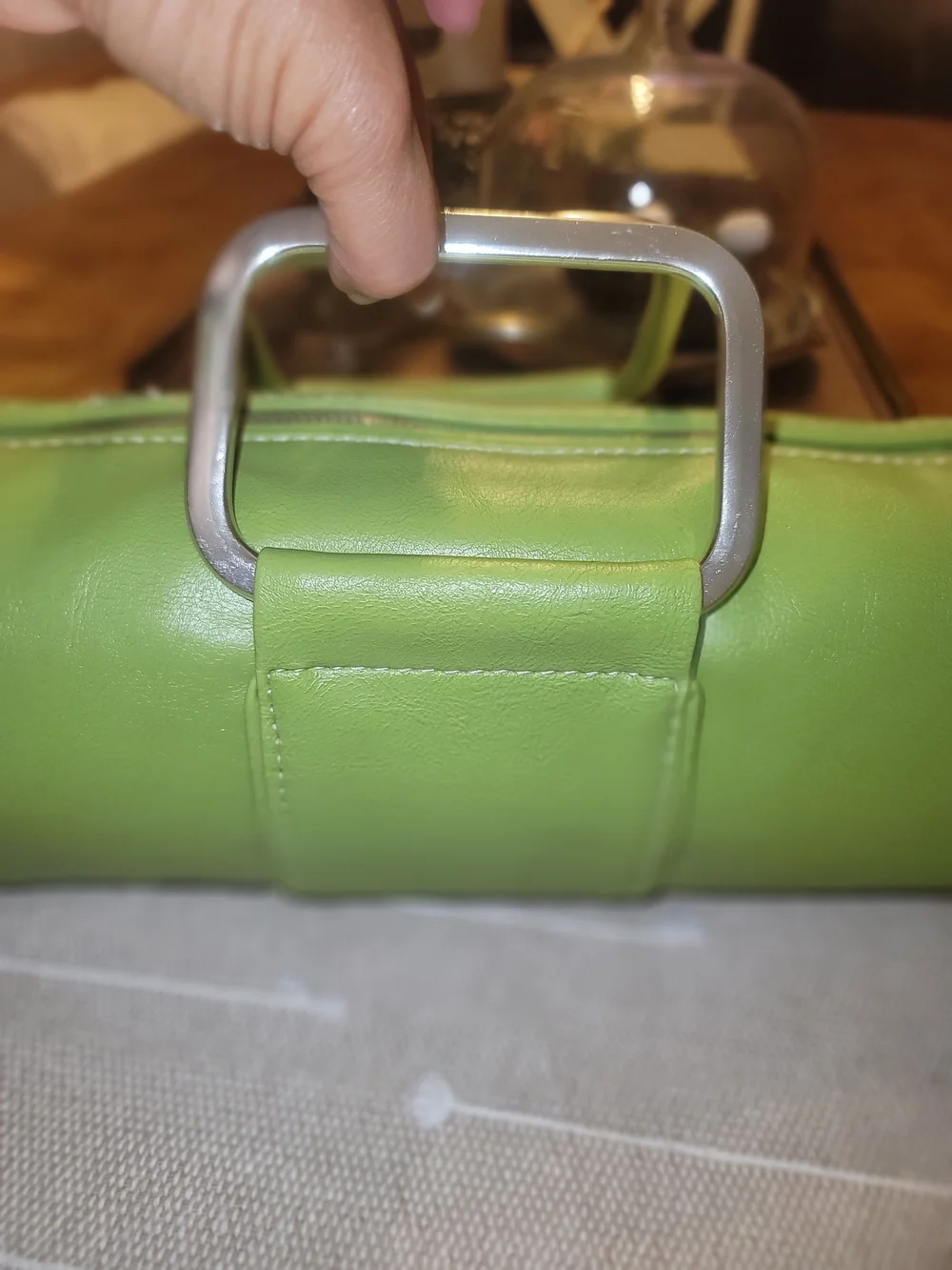 Vintage ALDO Lime Green Barrel Clutch Bag